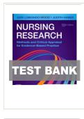 Nursing Research 10th Edition LoBiondo-Wood TEST BANK 9780323762915
