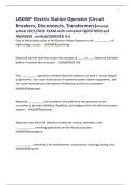 LADWP Electric Station Operator &lpar;Circuit Breakers&comma; Disconnects&comma; Transformers&rpar;newest actual 2025&sol;2026 EXAM with complete QUESTIONS and ANSWERS &period;verifed&sol;&lpar;GRADED A&plus;&rpar;