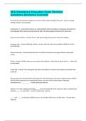 NES Elementary Education Exam Revision Questions Answered Correctly 