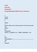 CJIS Security Awareness Exam Questions With Correct Answers