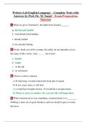 Writers Lab English Language &ndash; Complete Tests with Answers by Prof&period; Dr&period; M&period; Saeed Exam Questions And 100&percnt; Correct Answers