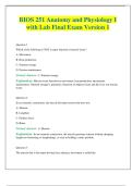 BIOS 251 Anatomy and Physiology I with Lab Final Exam Version 1