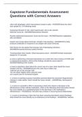 Capstone Fundamentals Assessment Questions with Correct Answers
