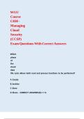 WGU Course C838 - Managing Cloud Security &lpar;CCSP&rpar; Exam Questions With Correct Answers