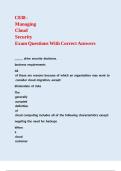 C838 - Managing Cloud Security Exam Questions With Correct Answers
