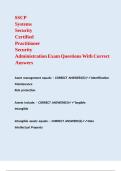 SSCP Systems Security Certified Practitioner Security Administration Exam Questions With Correct Answers 