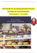 Accounting Information Systems&comma; 3rd Edition TEST BANK by Vernon Richardson&comma; Verified Chapters 1 - 18&comma; Complete Newest Version