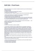 NUR 504 - Final Exam Questions and Answers Fully Solved
