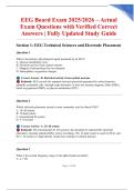 EEG Board Exam 2025&sol;2026 &ndash; Actual Exam Questions with Verified Correct Answers &vert; Fully Updated Study Guide