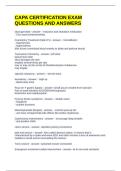 CAPA CERTIFICATION EXAM QUESTIONS AND ANSWERS