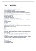 Test 2 - NUR 504 Questions and Answers 100&percnt; Accurate