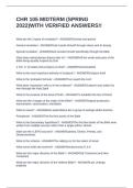 CHR 105 MIDTERM &lpar;SPRING 2022&rpar;WITH VERIFIED ANSWERS&excl;&excl;