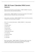NRS 101 Exam 2 Questions With Correct Answers