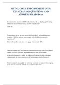 METAL COILS ENDORSEMENT &lpar;NYS&rpar; EXAM 2025-2026 QUESTIONS AND ANSWERS GRADED A&plus;