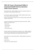 NRS 101 Exam 2 &lpar;Functional Ability & Functional Health Patterns&rpar; Questions With Correct Answers