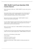 MBG Health Coach Exam Questions With Correct Answers 