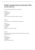 Health Coaching Final Exam Questions With Correct Answers 
