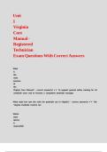 Unit 1 Virginia Core Manual - Registered Technician Exam Questions With Correct Answers