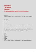 Registered Technician Practice Exam Questions With Correct Answers