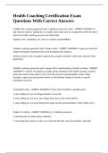 Health Coaching Certification Exam Questions With Correct Answers 