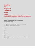 Unofficial VA Registered Technician Exam Study Guide 2025 Questions With Correct Answers