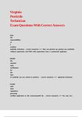 Virginia Pesticide Technician Exam Questions With Correct Answers &comma;