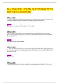 Nur 208 HESI 1 EXAM QUESTIONS WITH CORRECT ANSWERS 