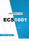 ECS1601 Assignment 4 2025 - MEMO DUE 12 SEPTEMBER 
