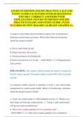 ATI RN NUTRITION ONLINE PRACTICE A & B AND  STUDY GUIDE EACH FORM WITH 60 QUESTIONS  AND 100&percnt; CORRECT ANSWERS WITH  EXPLANATION &sol;NGN RN NUTRITION ONLINE  PRACTICE EXAMS AND STUDY GUIDE &lpar;WITH  NGN&rpar;&sol;BRAND NEW 2024-2025 &sol;ALREADY GRADED A&plus;