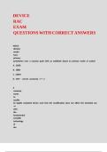 DEVICE RAC EXAM QUESTIONS WITH CORRECT ANSWERS