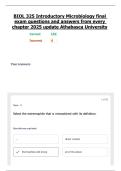 BIOL 325 Introductory Microbiology final exam questions and answers from every chapter 2025 update Athabasca University