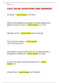 CALC AB MC QUESTIONS AND ANSWERS 