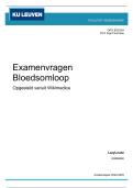 KU Leuven 1e Master Geneeskunde Bloedsomloop Examenvragen