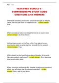 FEAR-FREE MODULE 6 &sol;  COMPREHENSIVE STUDY GUIDE  QUESTIONS AND ANSWERS 