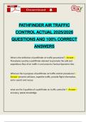 PATHFINDER AIR TRAFFIC CONTROL ACTUAL 2025&sol;2026 QUESTIONS AND 100&percnt; CORRECT ANSWERS