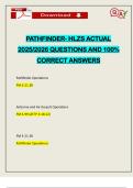 PATHFINDER- HLZS ACTUAL 2025&sol;2026 QUESTIONS AND 100&percnt; CORRECT ANSWERS