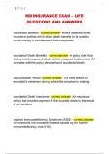 MD INSURANCE EXAM &ndash; LIFE  QUESTIONS AND ANSWERS
