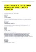 SEMICONDUCTOR DIODE EXAM QUESTIONS WITH CORRECT ANSWERS 