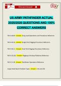 US ARMY PATHFINDER ACTUAL 2025&sol;2026 QUESTIONS AND 100&percnt; CORRECT ANSWERS