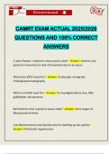 CAMRT EXAM ACTUAL 2025&sol;2026 QUESTIONS AND 100&percnt; CORRECT ANSWERS
