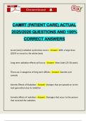 CAMRT &lpar;PATIENT CARE&rpar; ACTUAL 2025&sol;2026 QUESTIONS AND 100&percnt; CORRECT ANSWERS