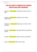 THE 500 MOST COMMON SAT WORDS  QUESTIONS AND ANSWERS