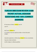 TURCAN SBB EXAM REVIEW AABB PACKET ACTUAL 2025&sol;2026 QUESTIONS AND 100&percnt; CORRECT ANSWERS