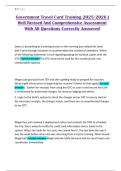 Government Travel Card Training 2025&sol;2026 &vert; Well Revised And Comprehensive Assessment With All Questions Correctly Answered