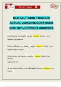 MLS ASCP CERTIFICATION ACTUAL 2025&sol;2026 QUESTIONS AND 100&percnt; CORRECT ANSWERS