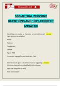 SBB ACTUAL 2025&sol;2026 QUESTIONS AND 100&percnt; CORRECT ANSWERS