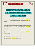 215 PIT STRUCTURES ACTUAL 2025&sol;2026 QUESTIONS AND 100&percnt; CORRECT ANSWERS
