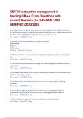 CMIT&sol;Construction management in training CMAA Exam Questions with correct Answers &lpar;A&plus; GRADED 100&percnt; VERIFIED&rpar; 2025&sol;2026