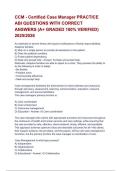 CCM - Certified Case Manager PRACTICE ABI QUESTIONS WITH CORRECT ANSWERS &lpar;A&plus; GRADED 100&percnt; VERIFIED&rpar; 2025&sol;2026