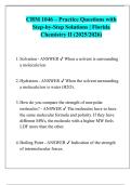 CHM 1046 &ndash; Practice Questions with  Step-by-Step Solutions &vert; Florida  Chemistry II &lpar;2025&sol;2026&rpar; 